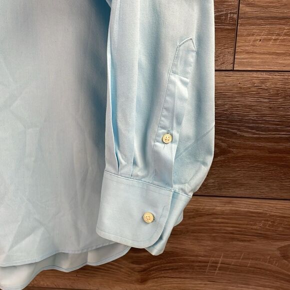 Izod Wrinkle Free Twill Light Blue Collar Dress Shirt,Size 17 1/2 34/35 Large - Picture 5 of 9